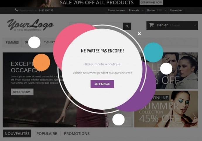 Prestashop Exit Pop up
